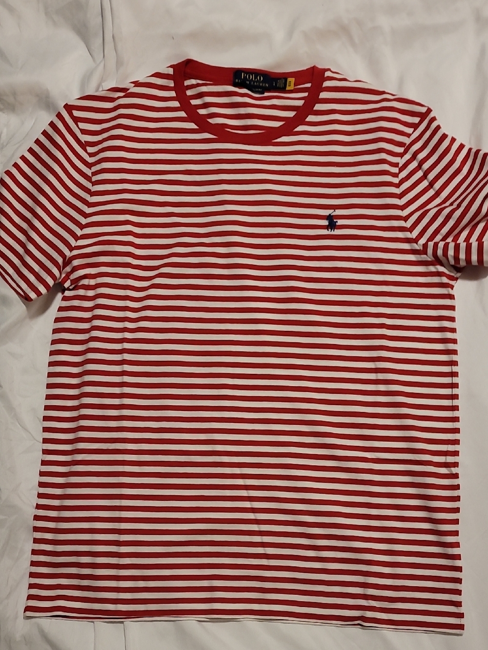 Polo by Ralph Lauren Red & White Striped Short-Sleeve Tee